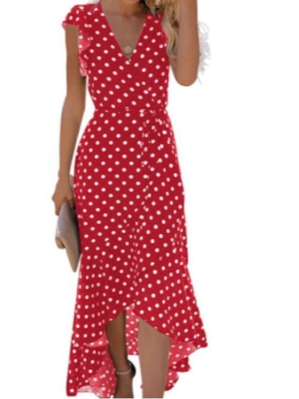 GC Grecerelle Red Polka Dot Midi Dress